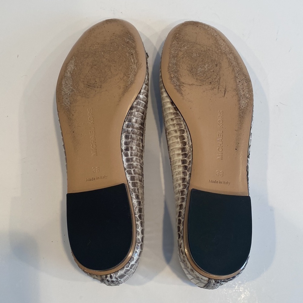 Michael Kors Odette Snake Ballet Python SZ 38 - Picture 7 of 9